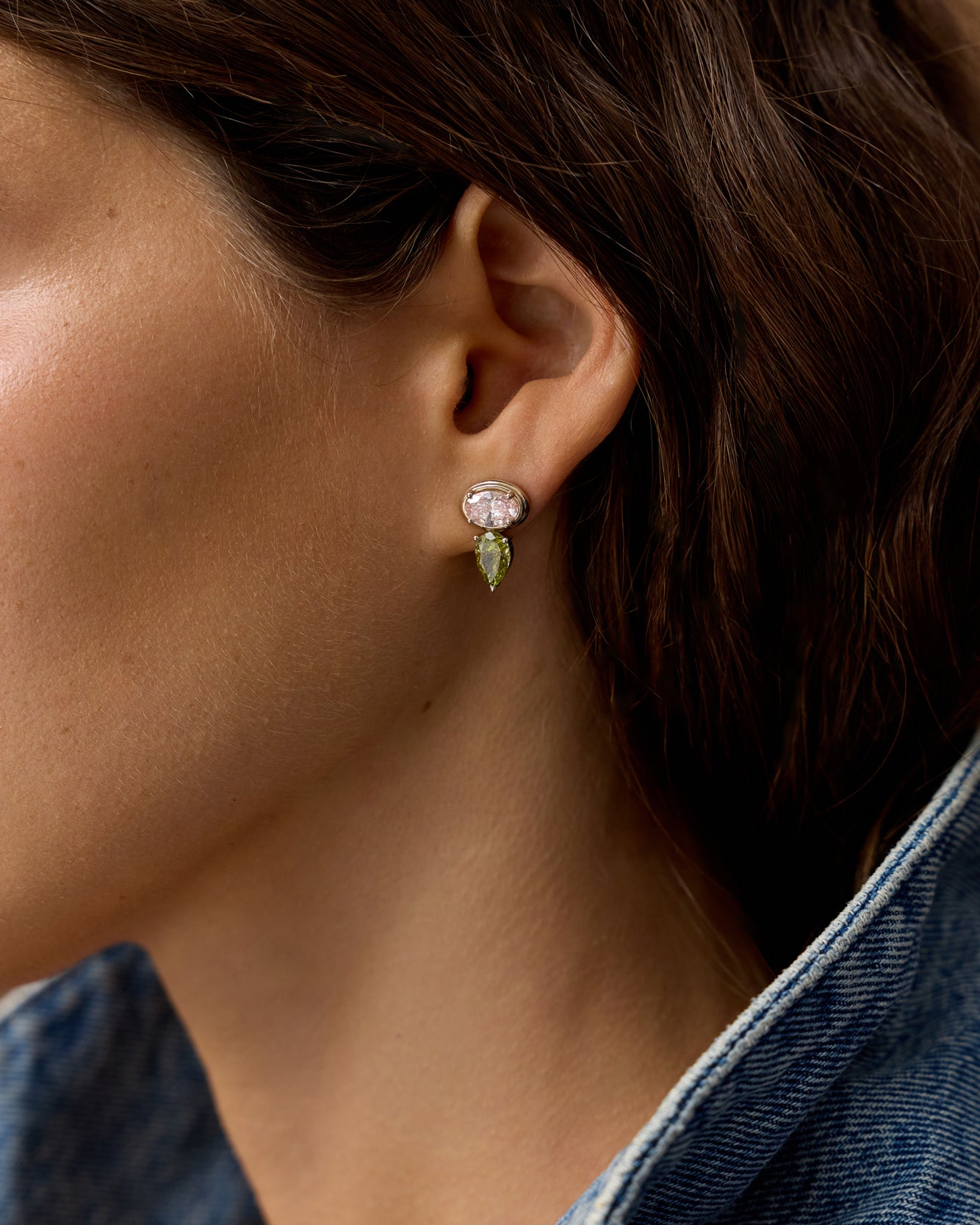 Blush moss earrings