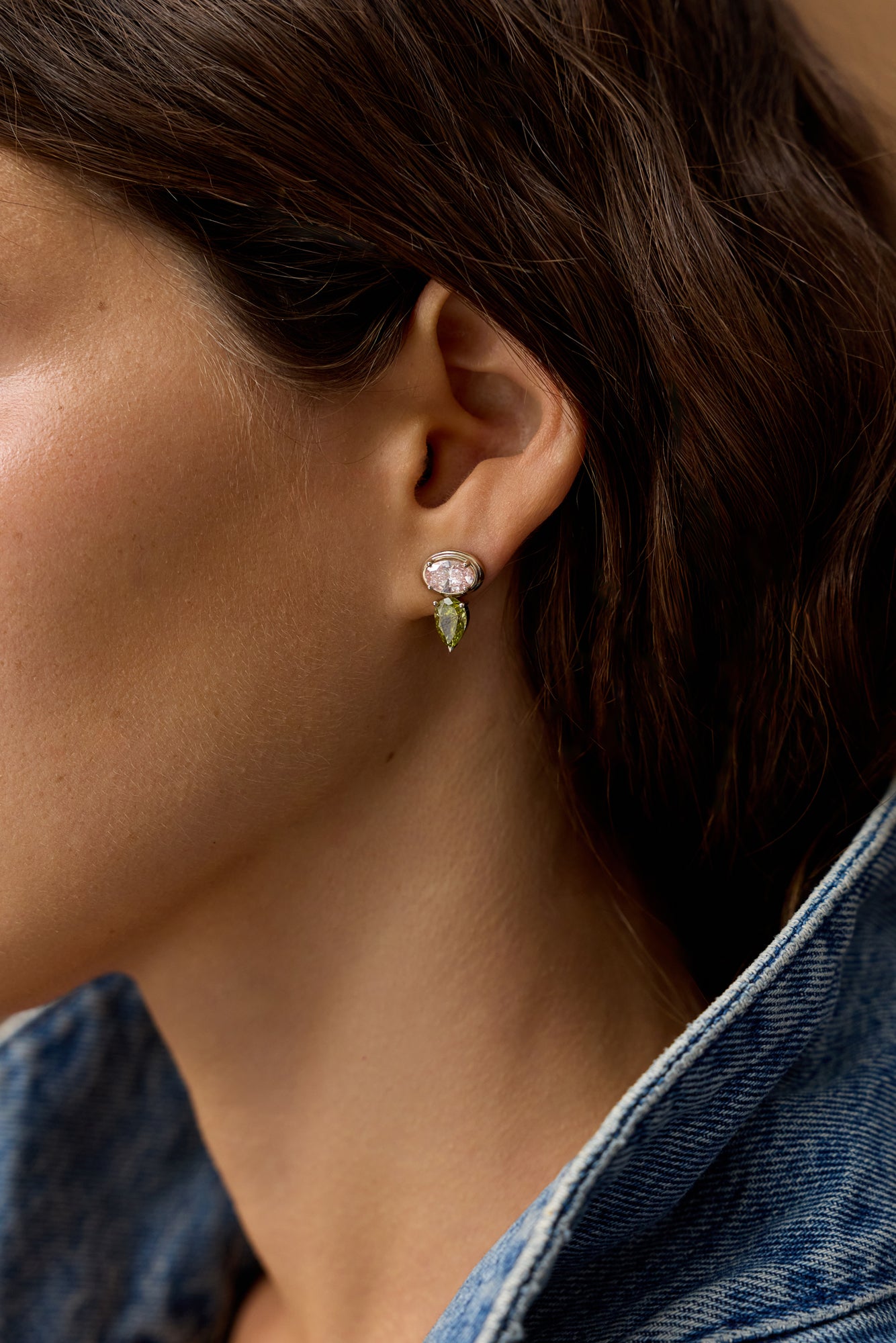 Blush moss earings