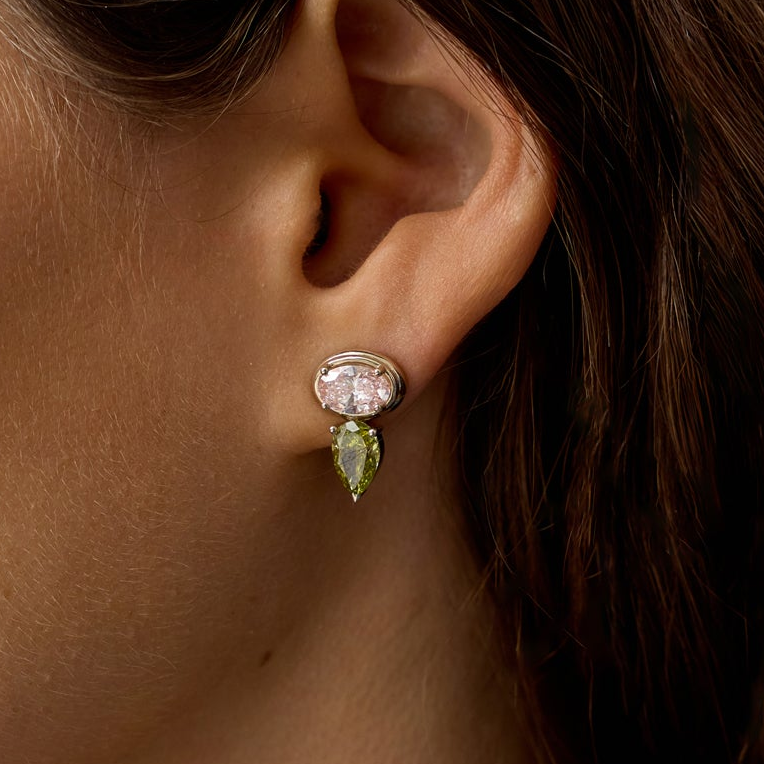 Blush moss earrings