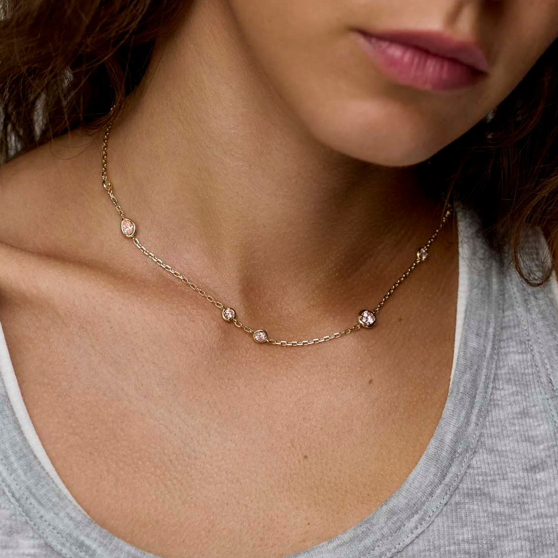 Wild rose bubbles necklace