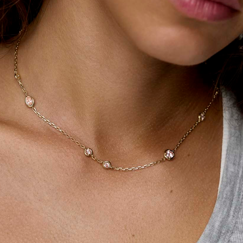 Wild rose bubbles necklace