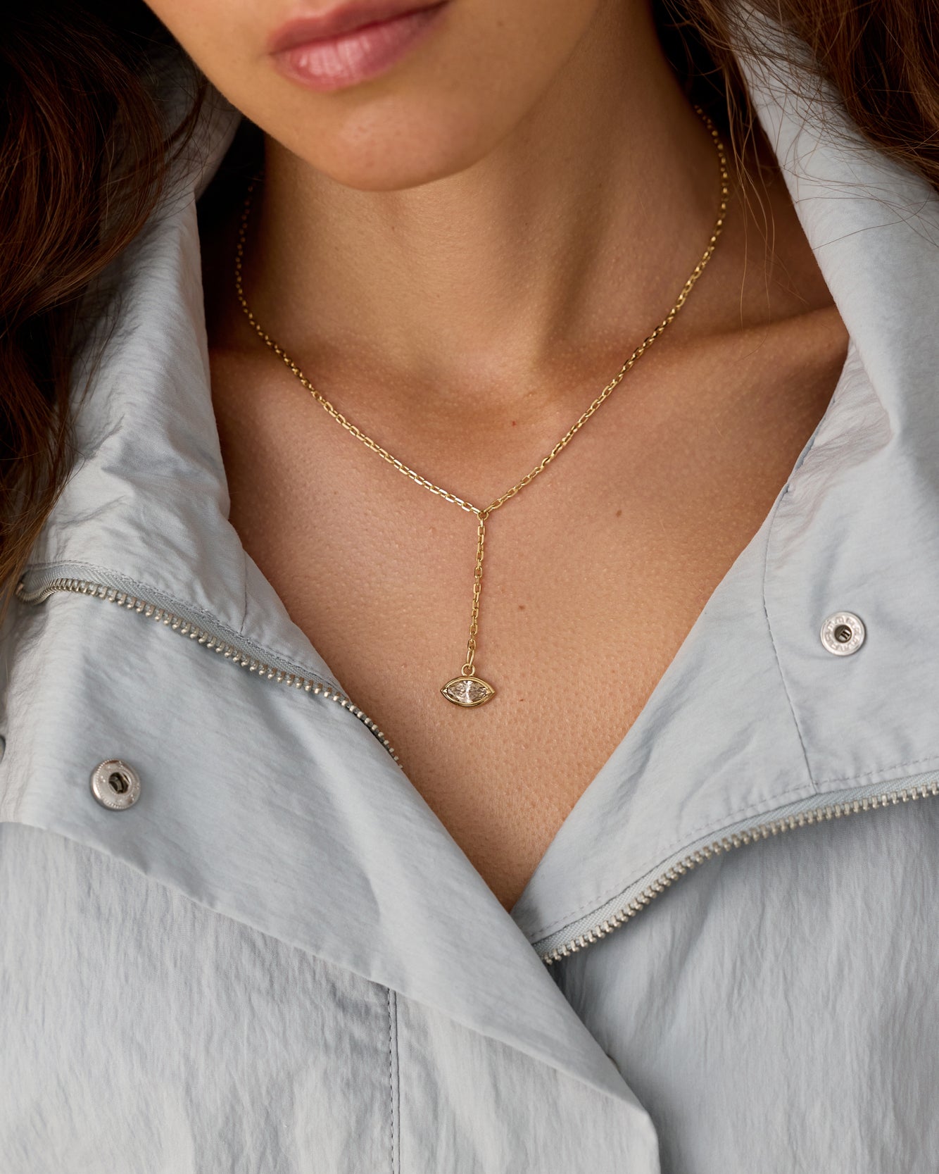 Bronze marquise necklace