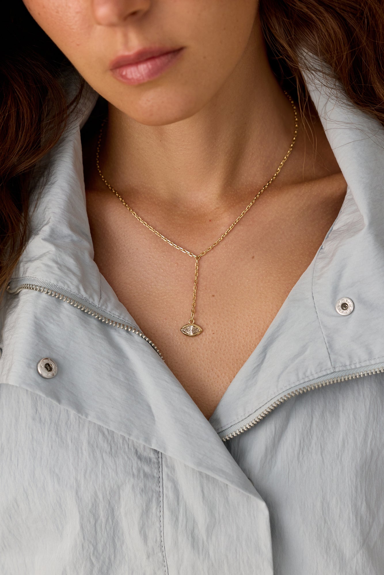 Bronze marquise necklace