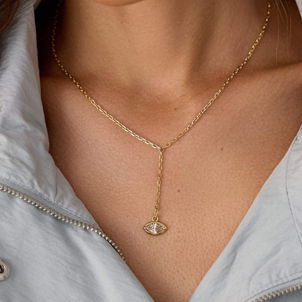 Bronze marquise necklace
