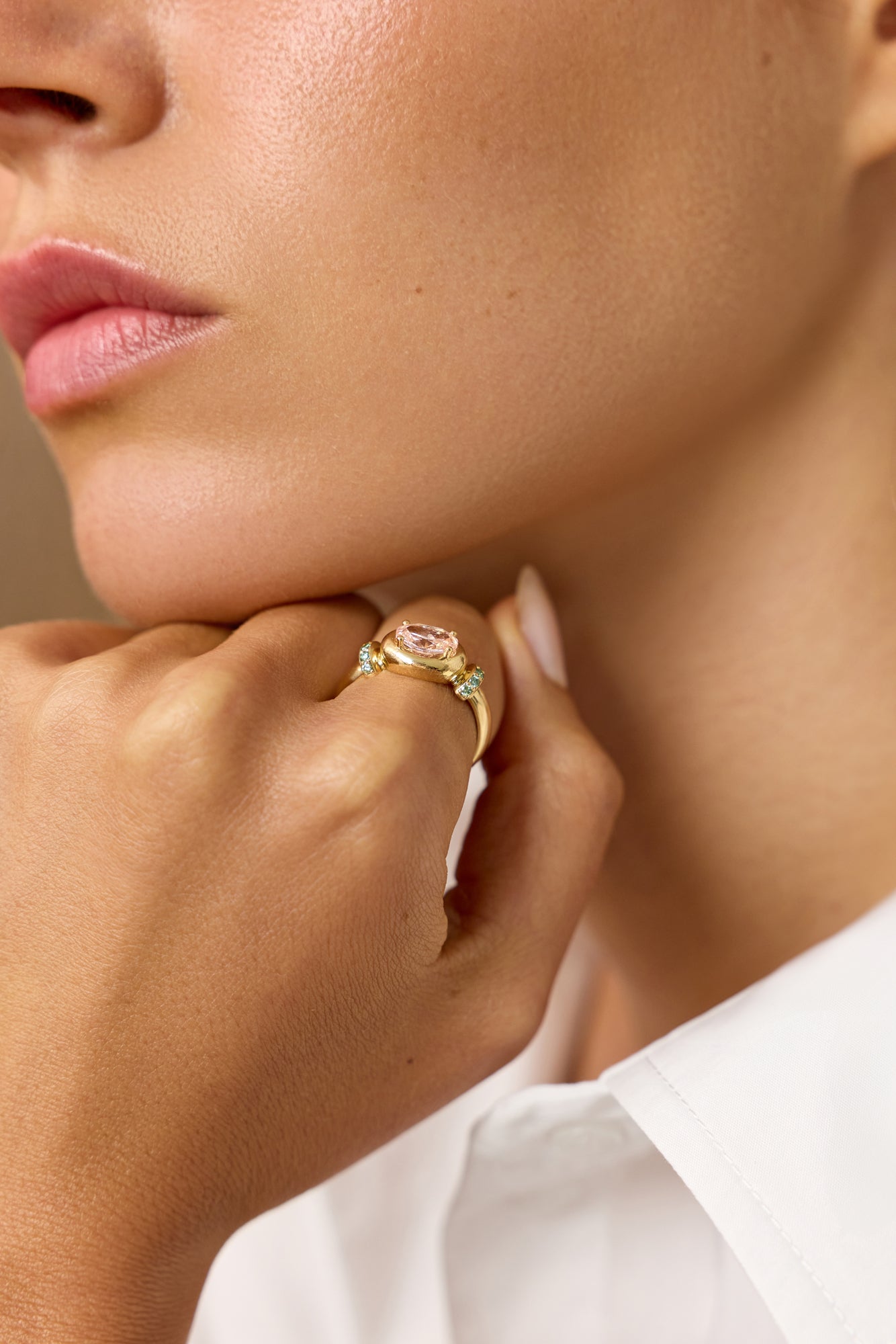 Blush moss ring