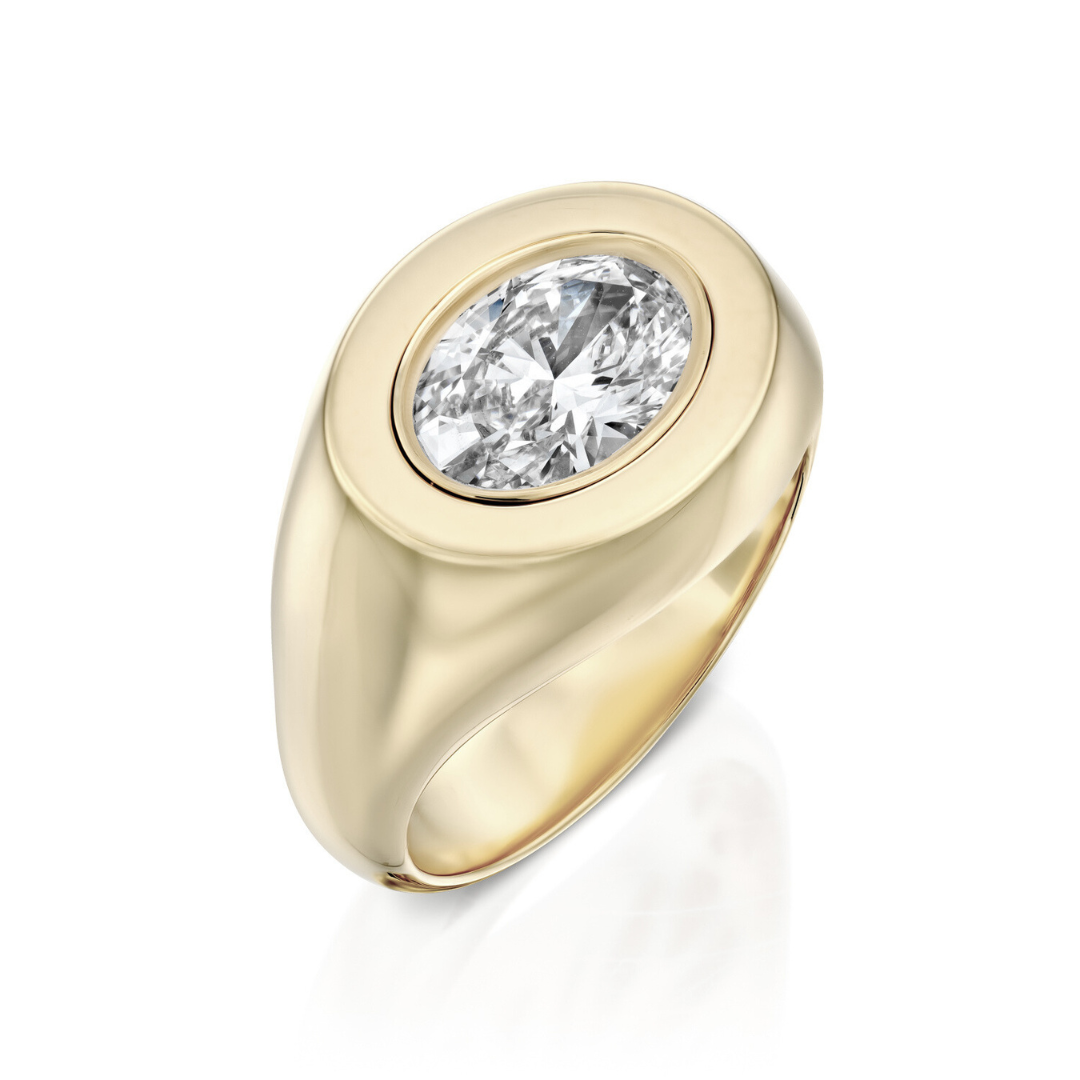 Aqua Oval Signet