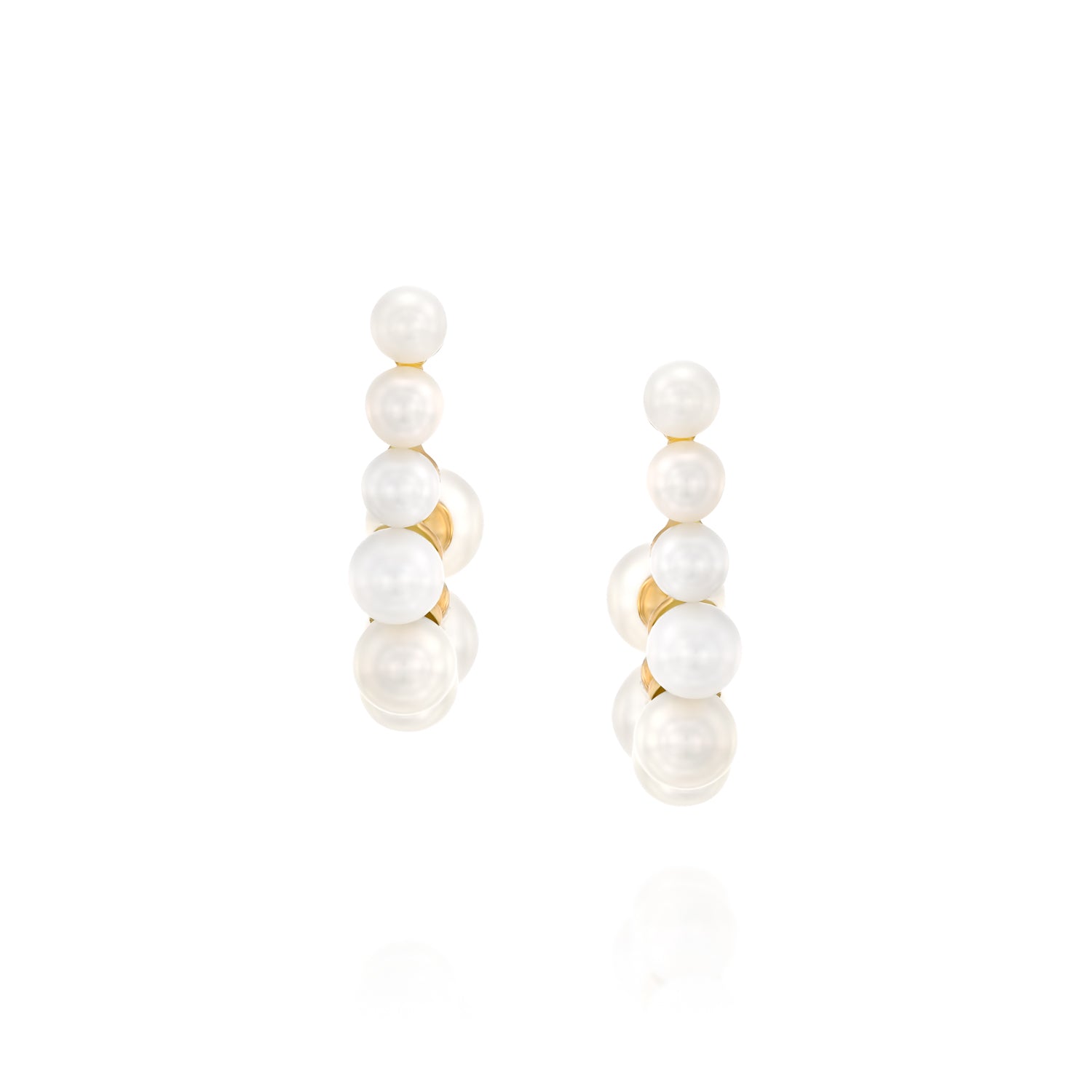Row of Growing Pearl Bubbles - On Ears