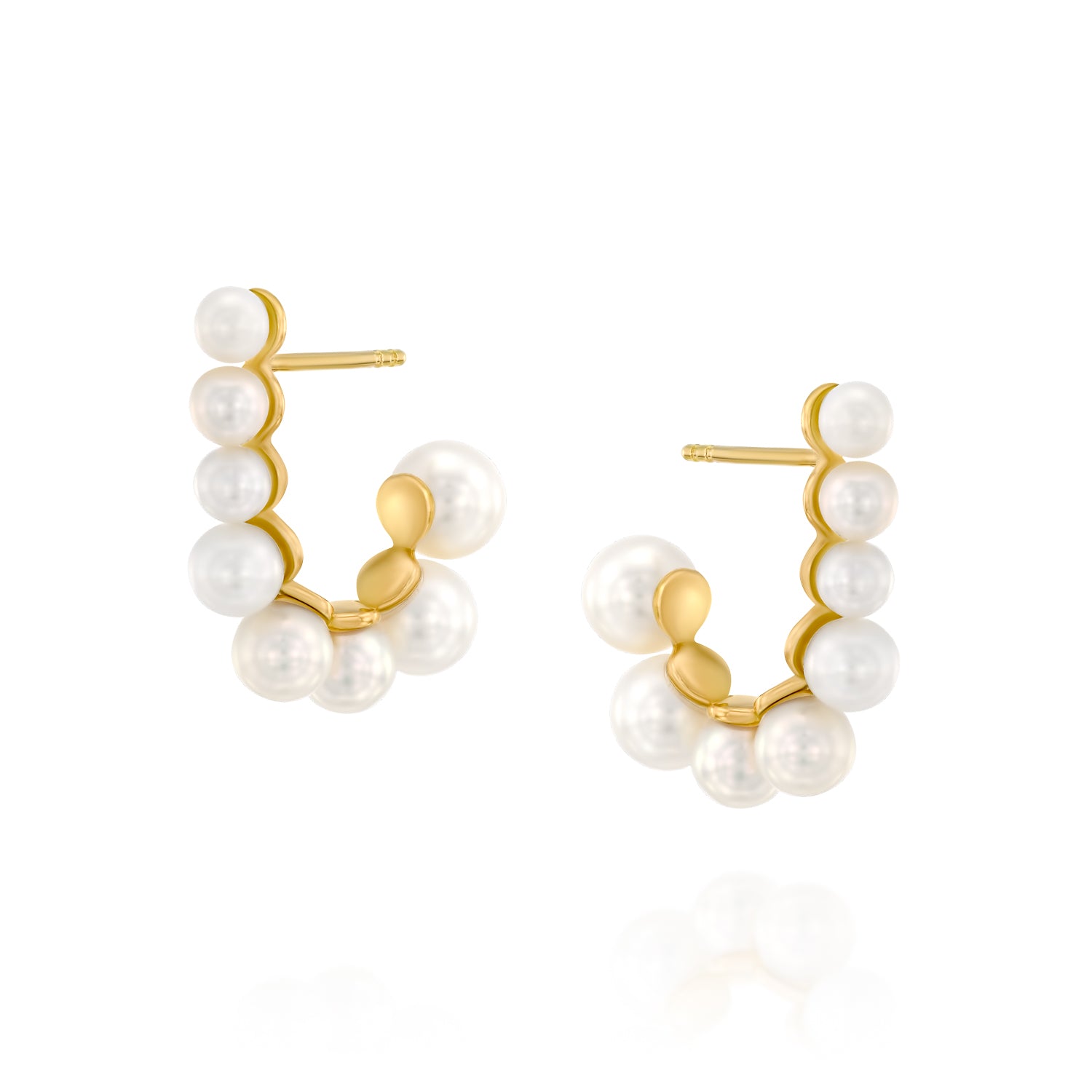 Row of Growing Pearl Bubbles - On Ears