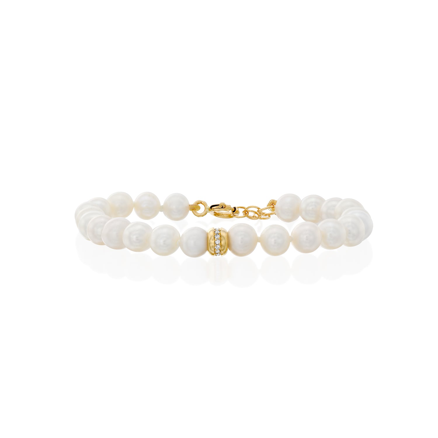 Born With Pearls and single diamond bead - Bracelet