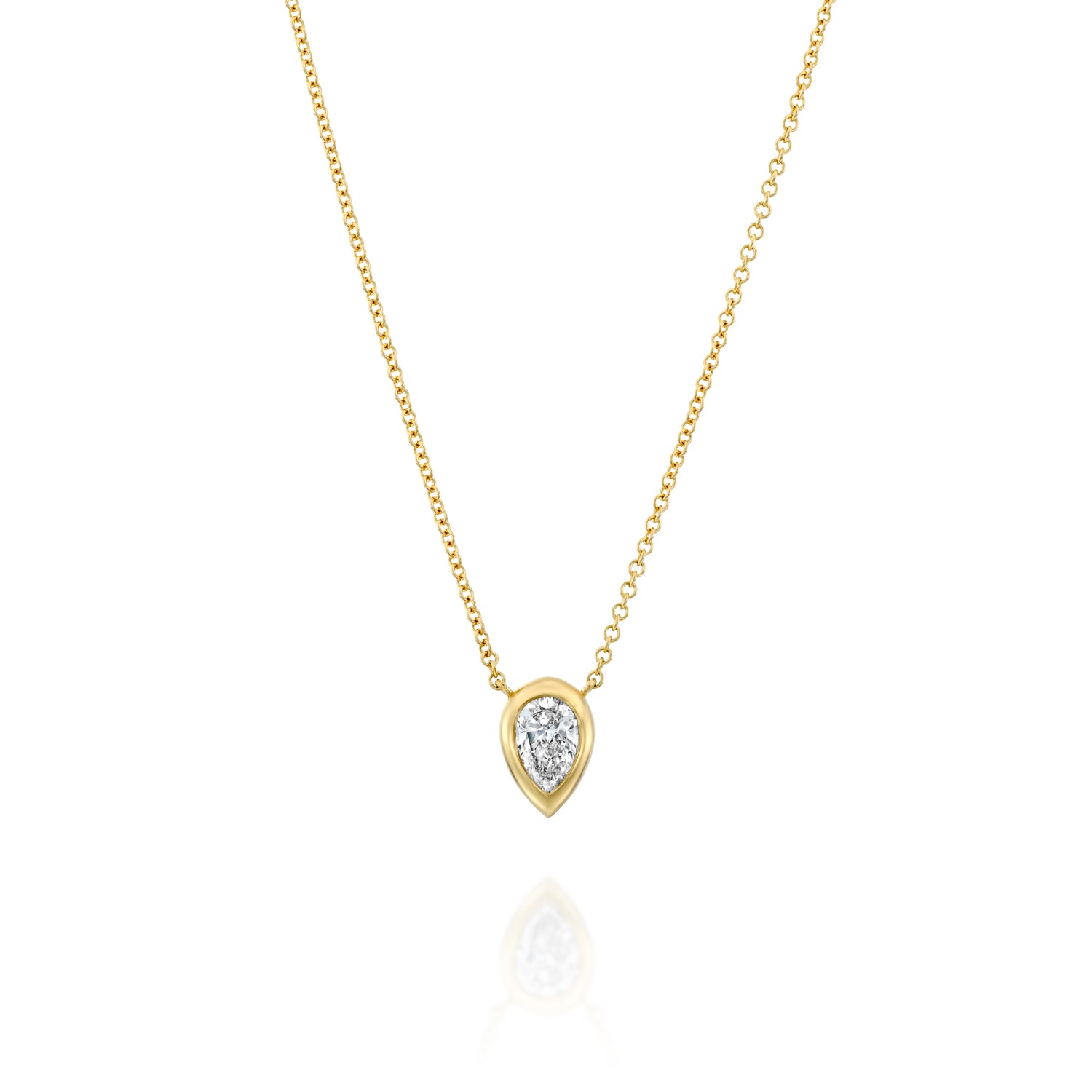 Pear diamond necklace in a wrap