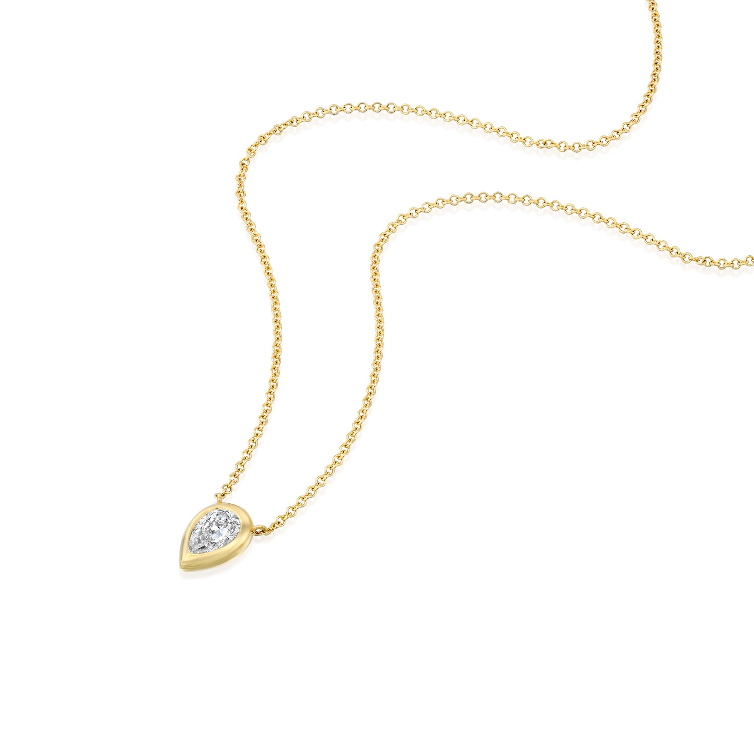 Pear diamond necklace in a wrap