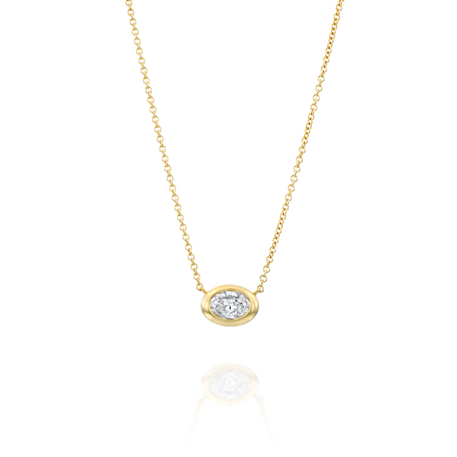 Side oval wrap necklace