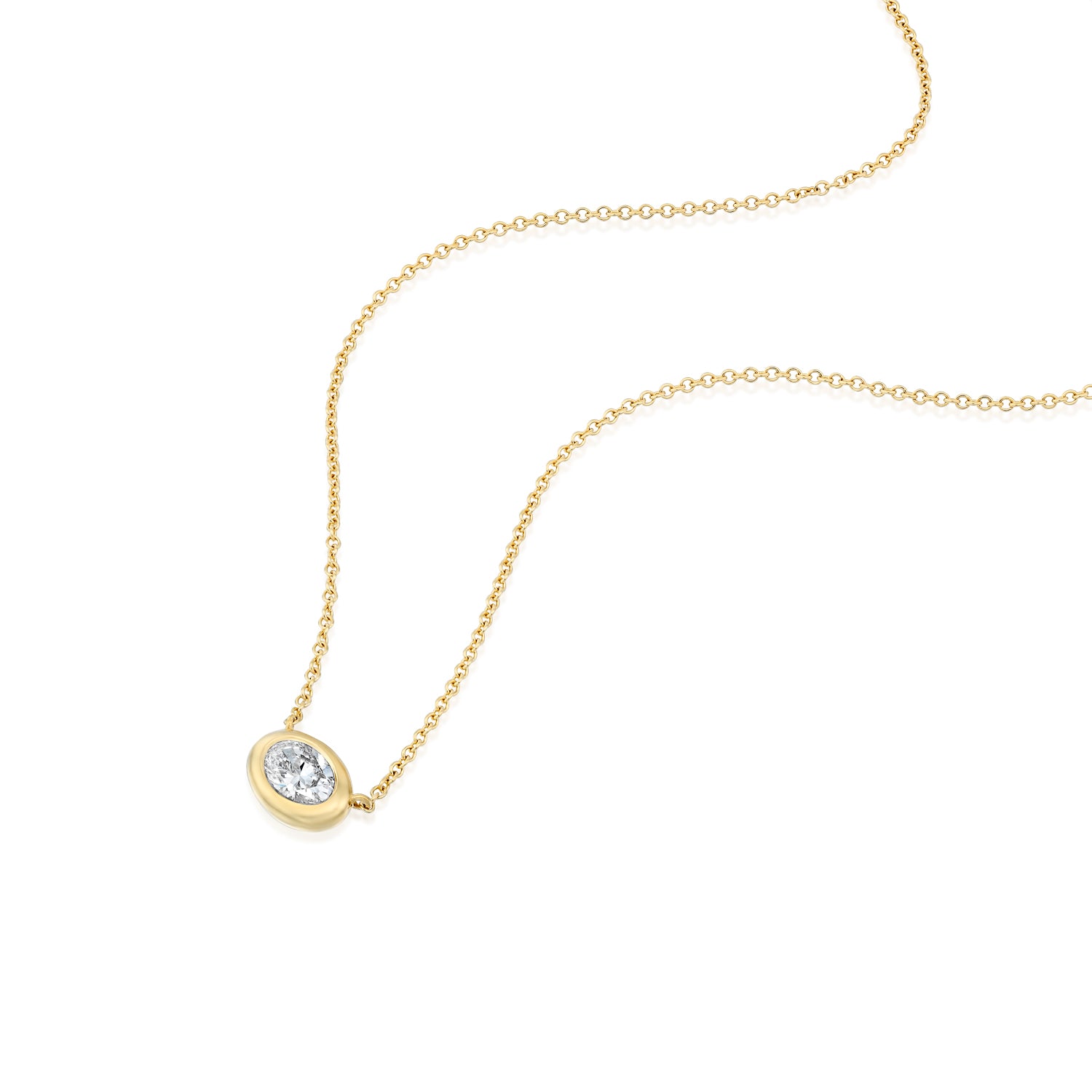 Side oval wrap necklace