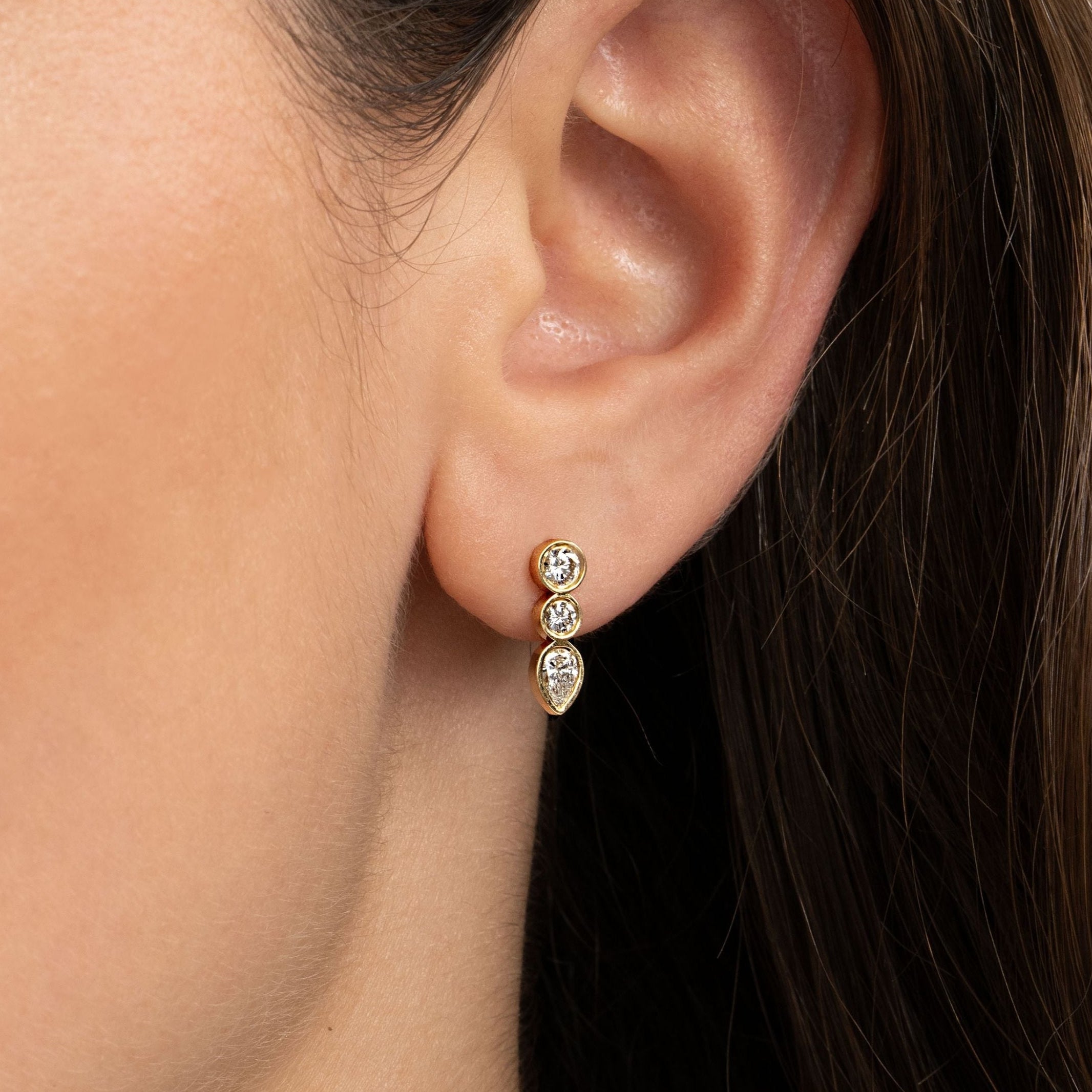 Double bubble with pear earrings