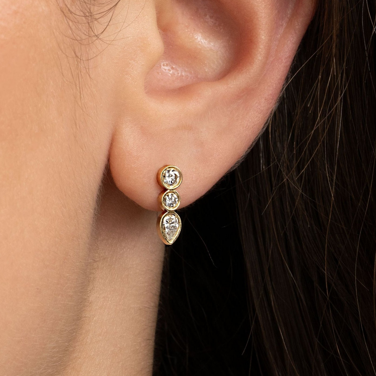 Double bubble with pear earrings