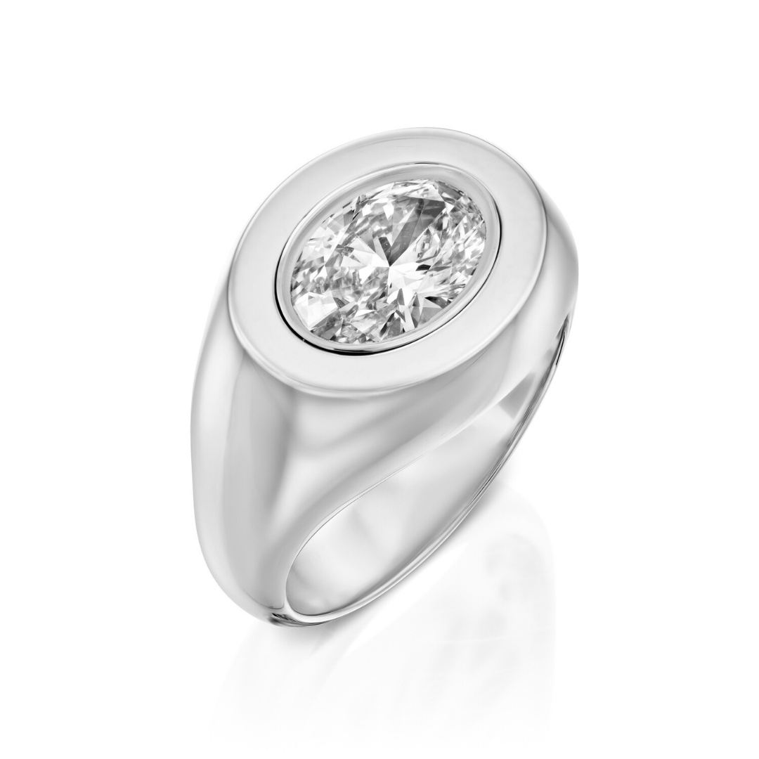 Aqua Oval Signet