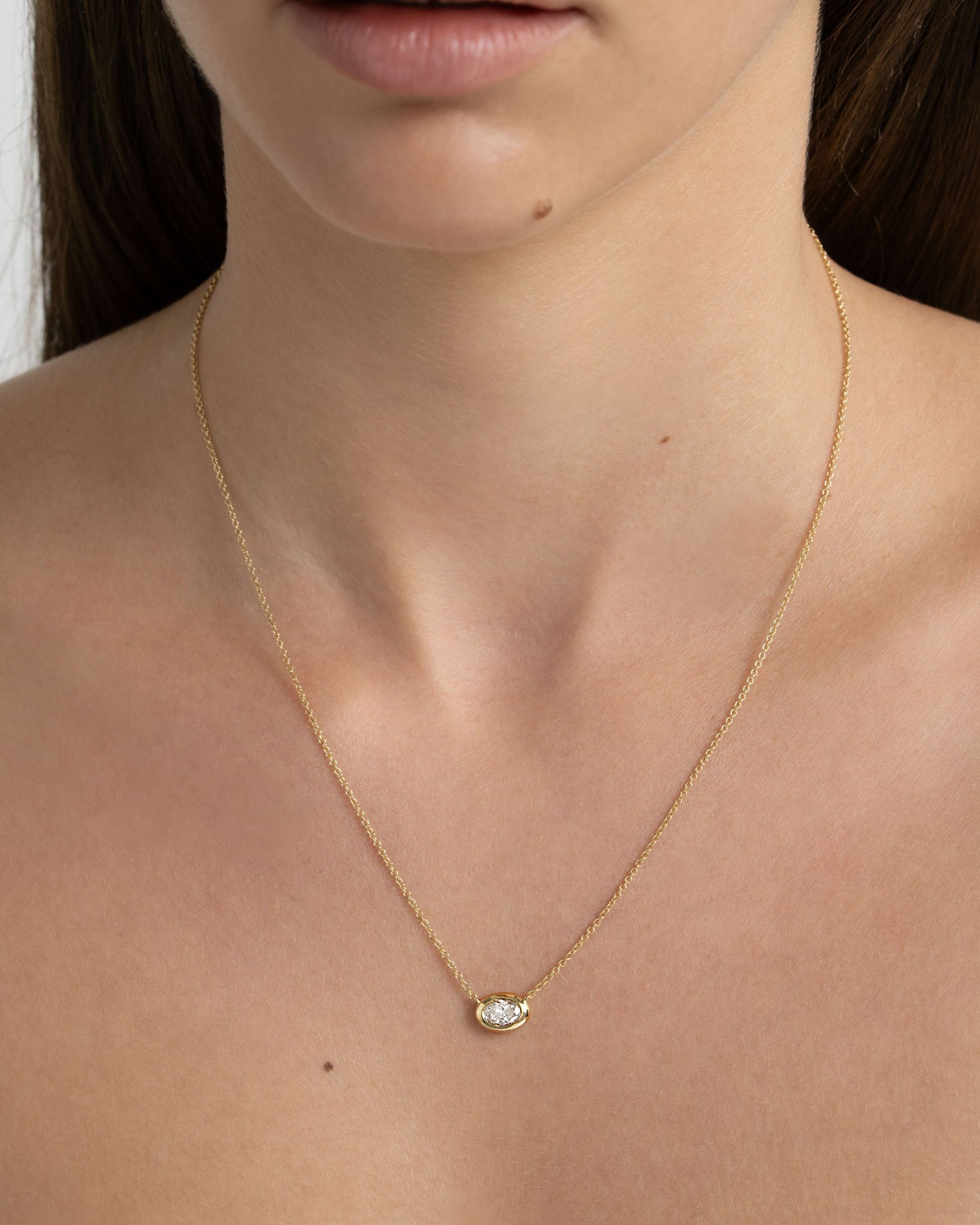Side oval wrap necklace