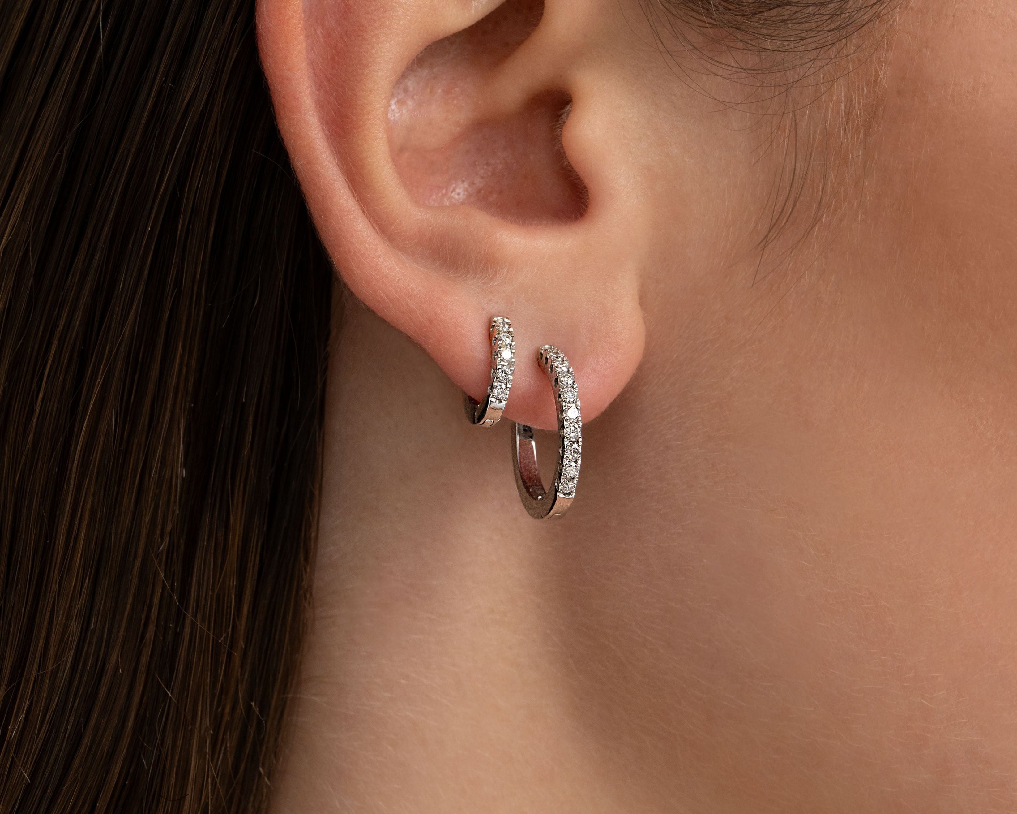 Classic diamond hoops