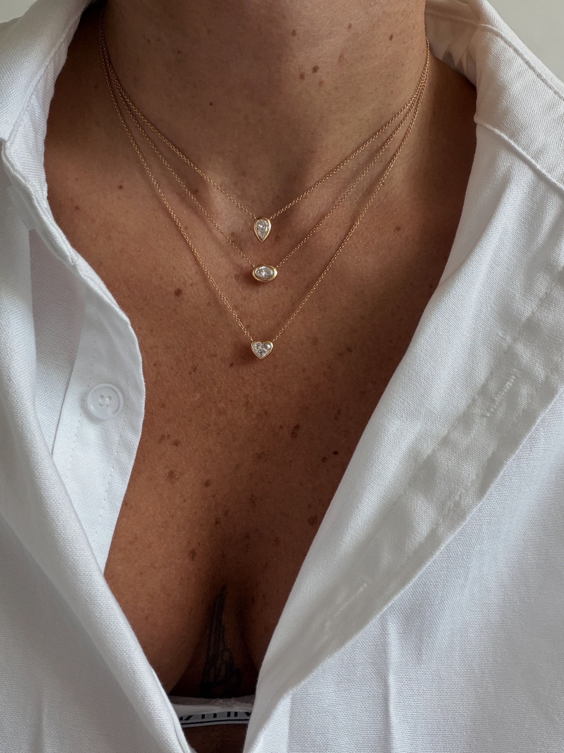 Heart diamond necklace in a wrap