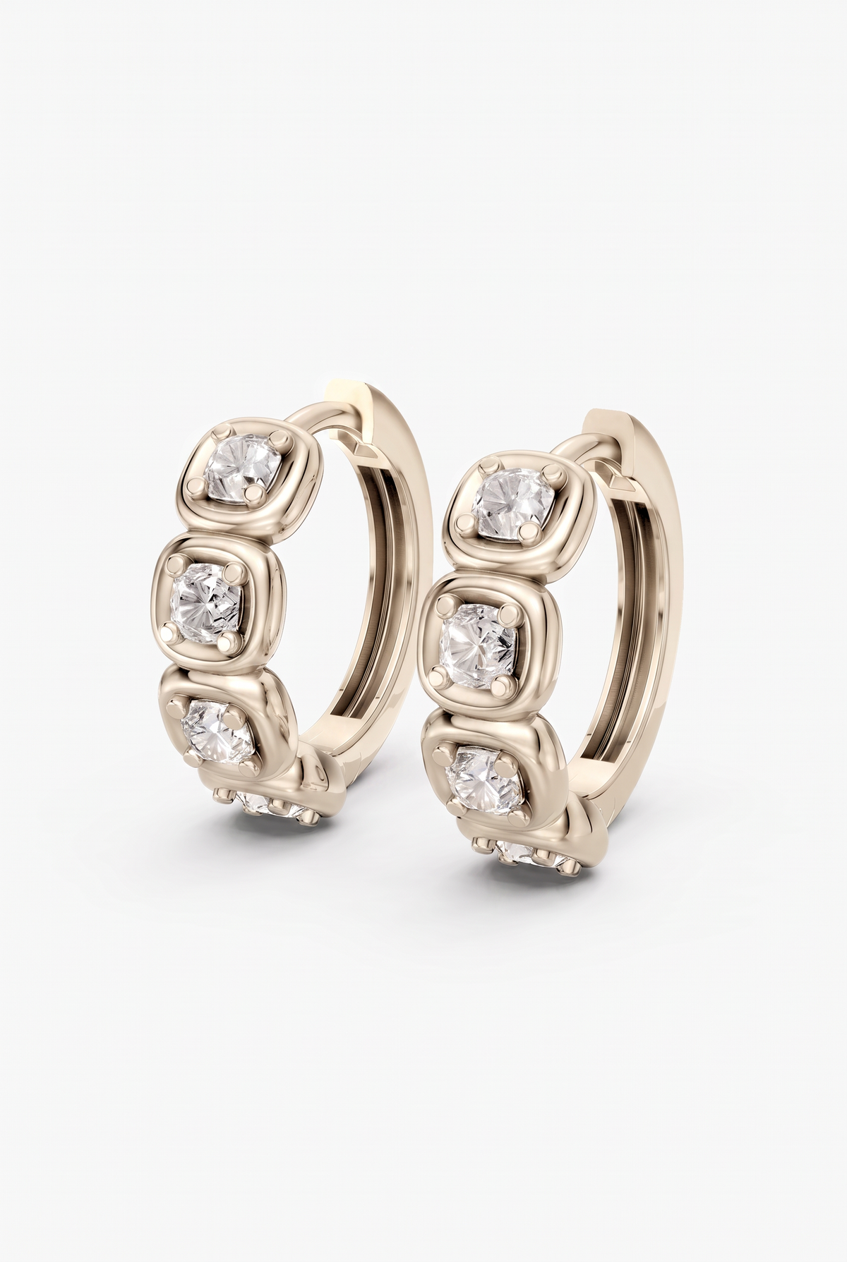 Cushion light hoops earrings