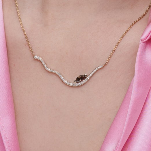 Brown Marquise on Neck