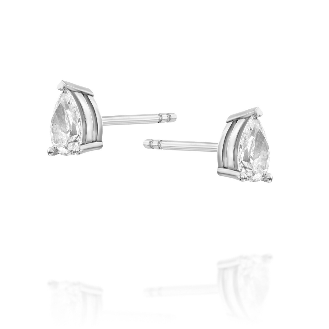 Pear diamond studs