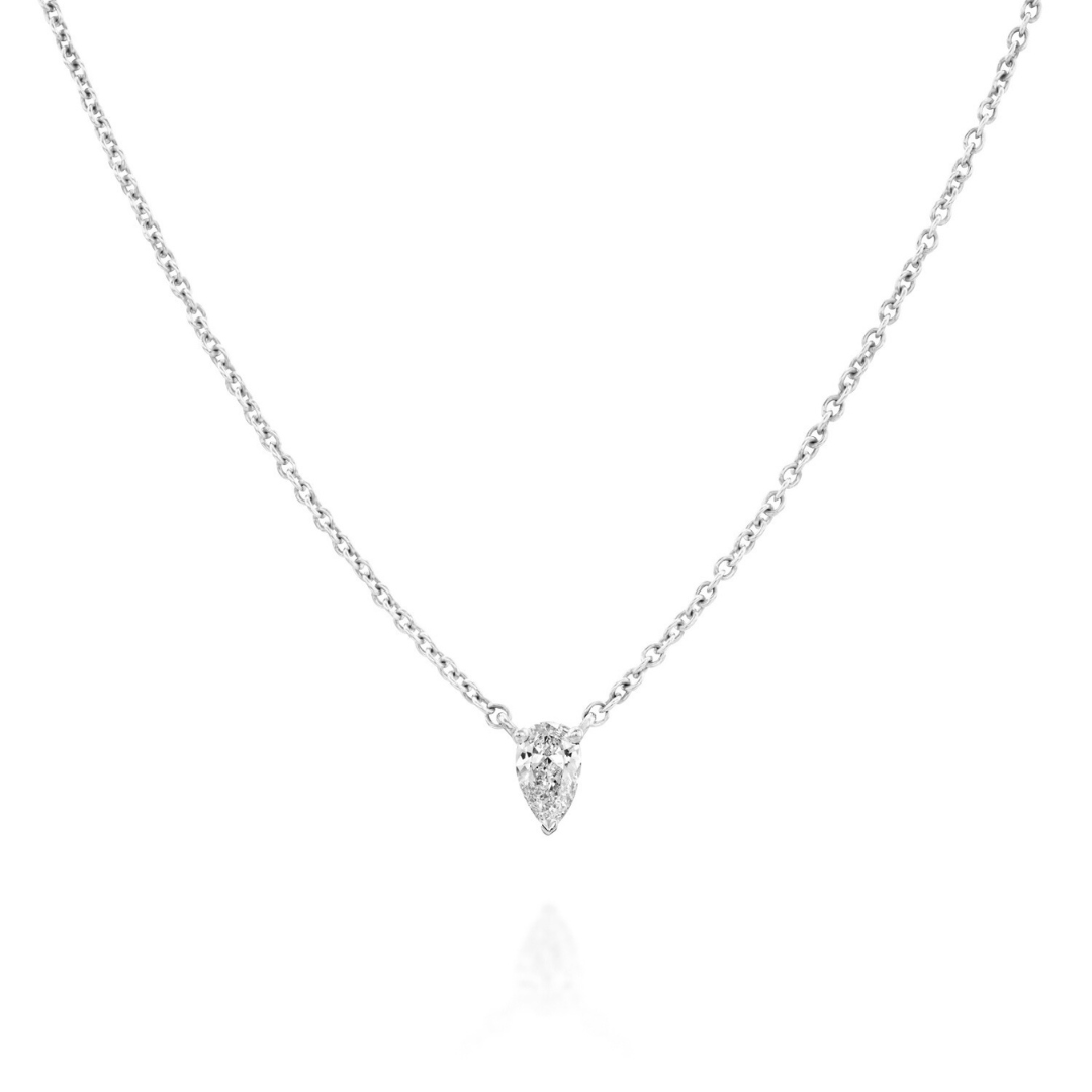 Pear diamond necklace