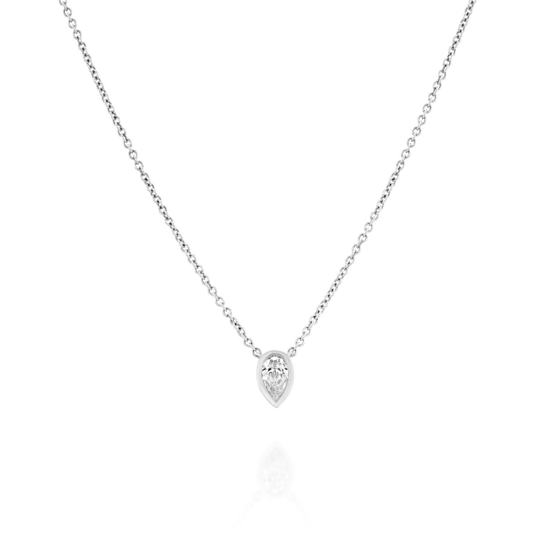 Pear diamond necklace in a wrap