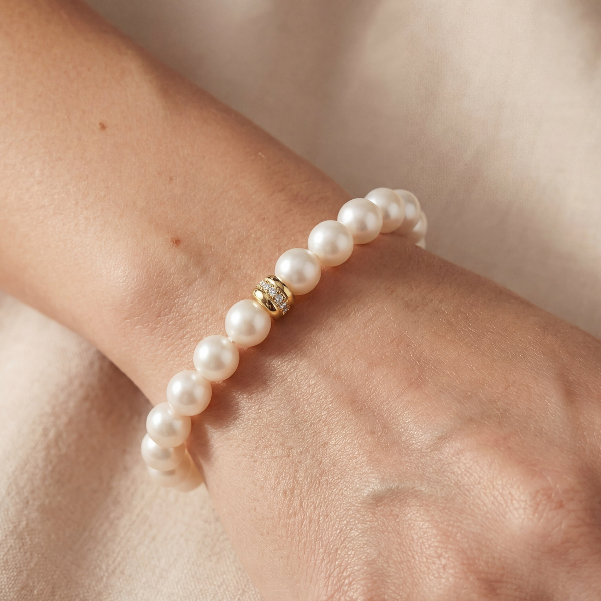 Born With Pearl and diamond gold - Bracelet