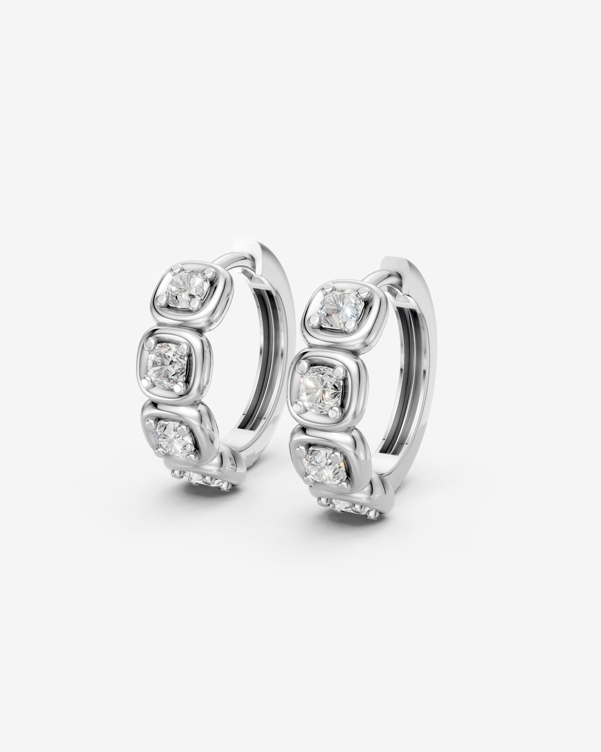 Cushion light hoops earings