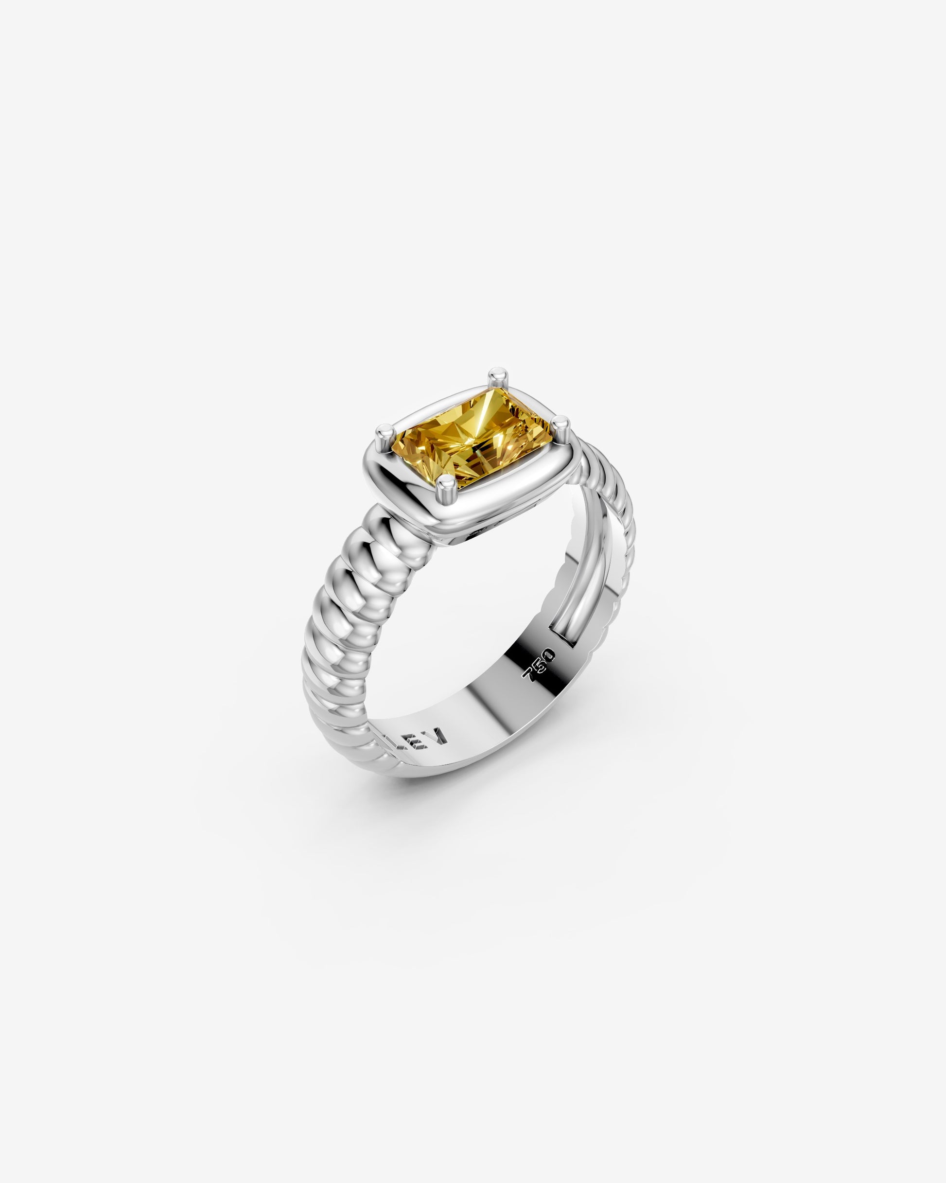 Smoked amber ring