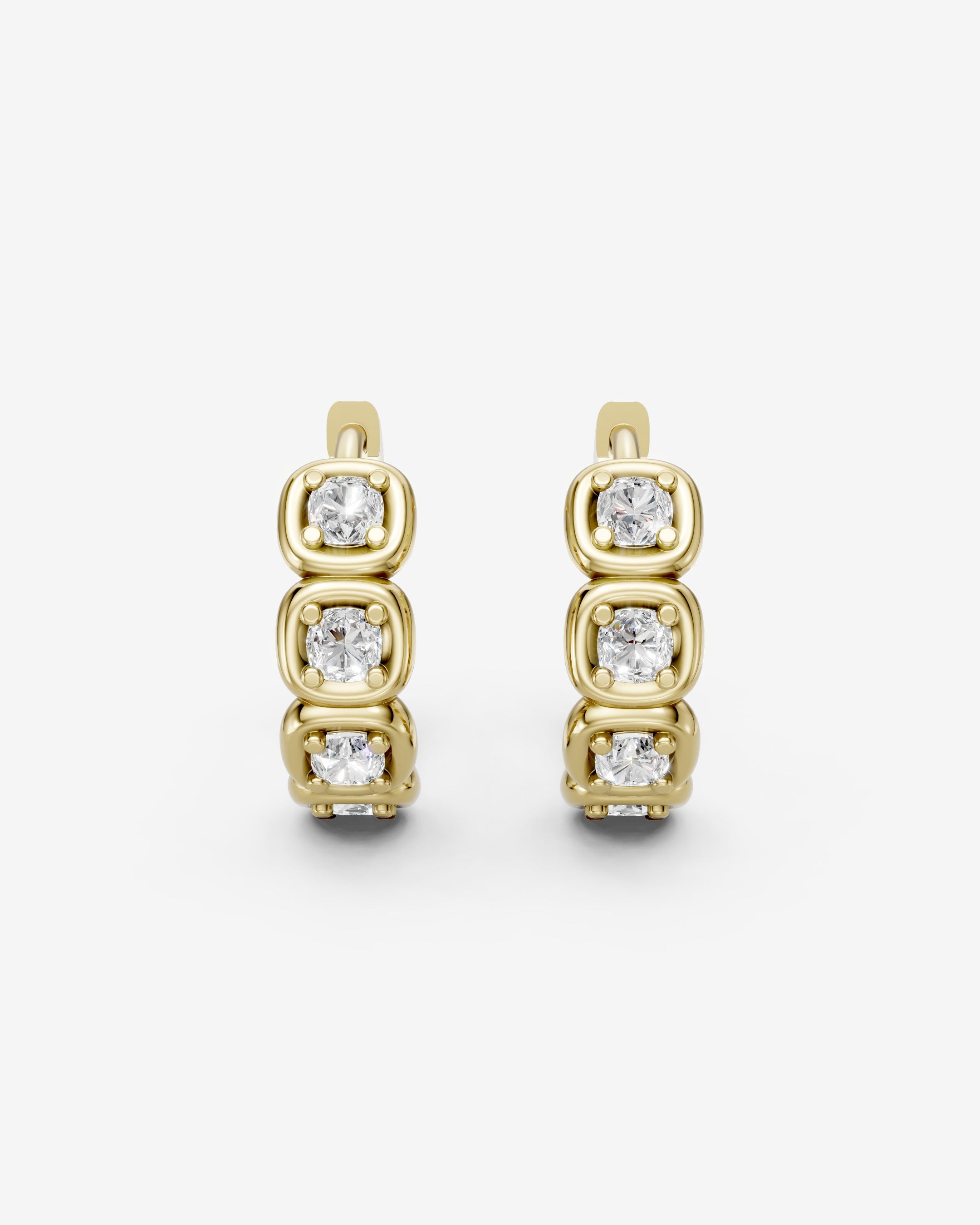 Cushion light hoops earrings