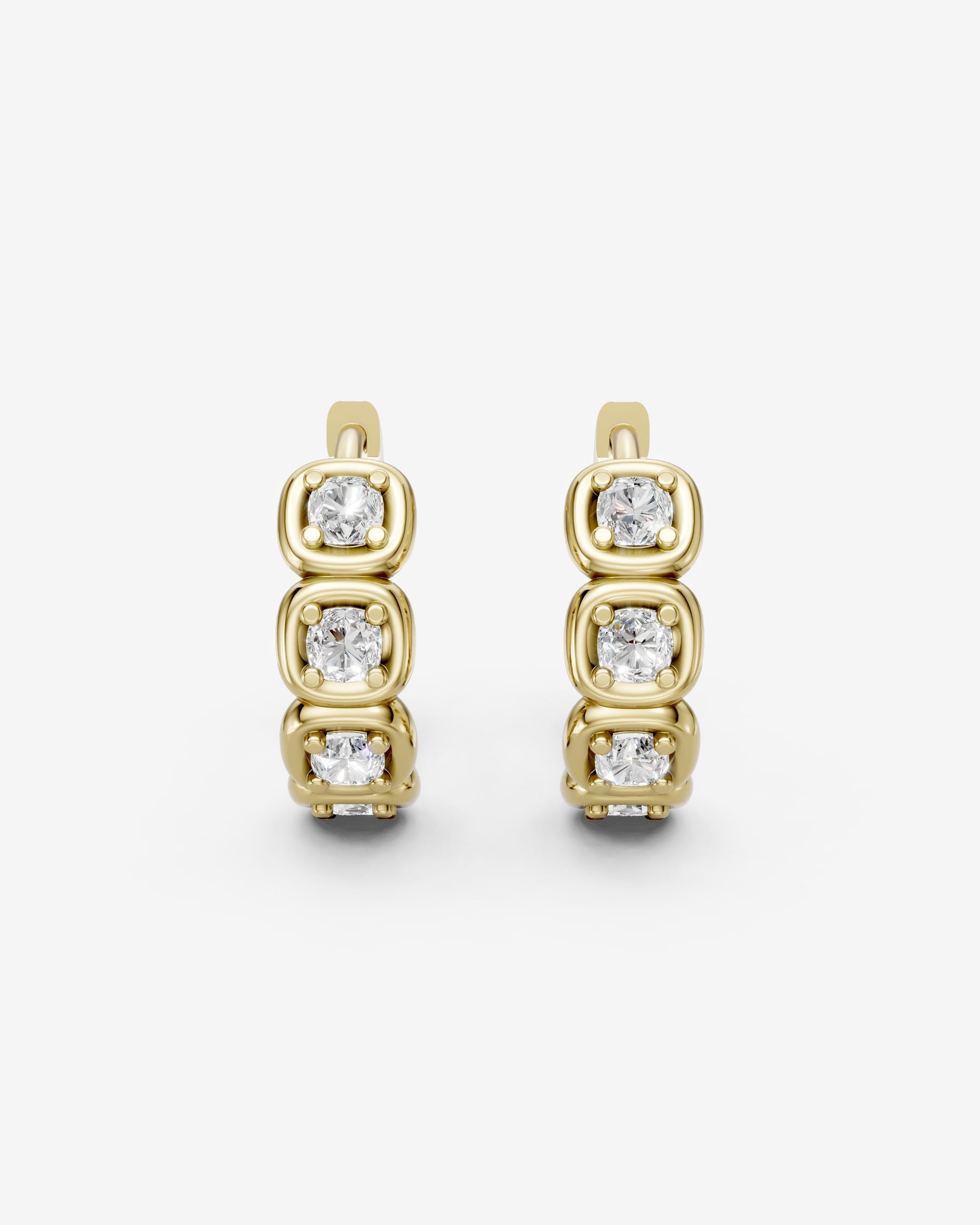 Cushion light hoops earings