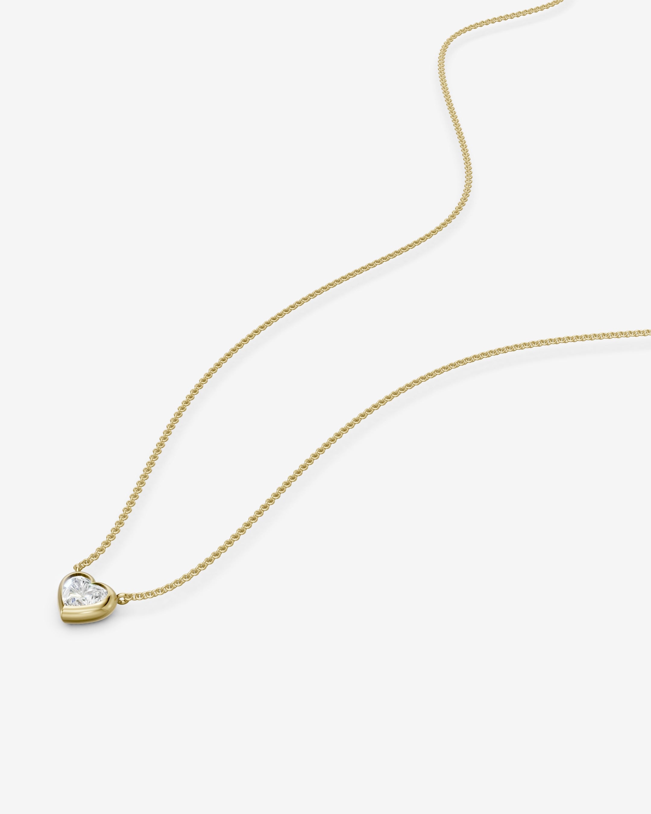 Heart diamond necklace in a wrap