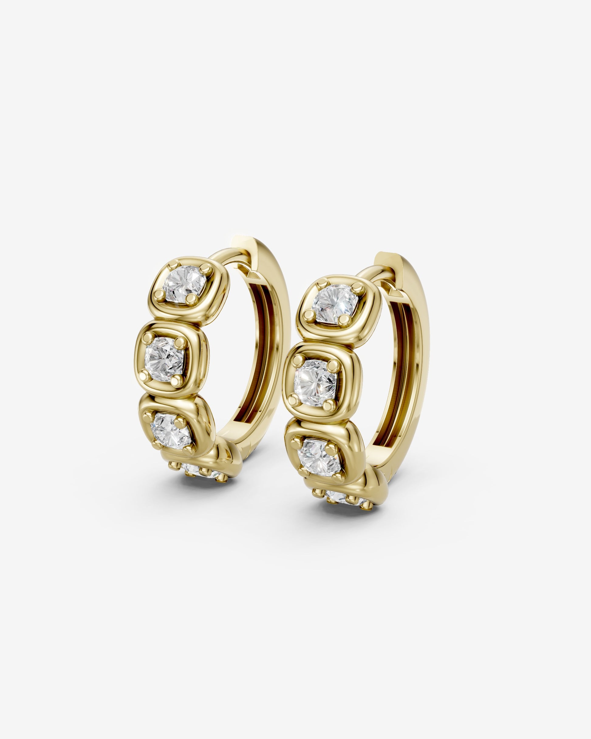 Cushion light hoops earings
