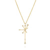שרשרת קרני שמש משובצת יהלומים מעוצבת sunshine diamond necklace gold