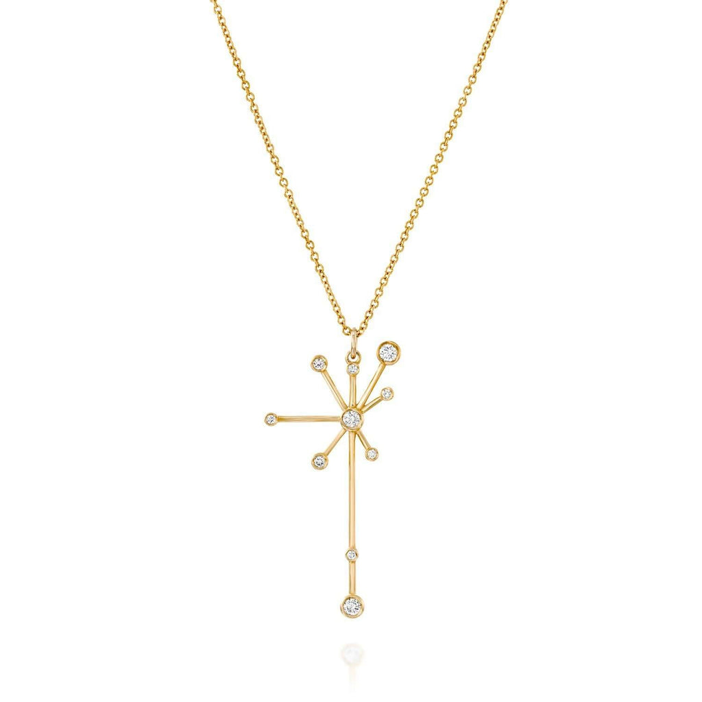 שרשרת קרני שמש משובצת יהלומים מעוצבת sunshine diamond necklace gold