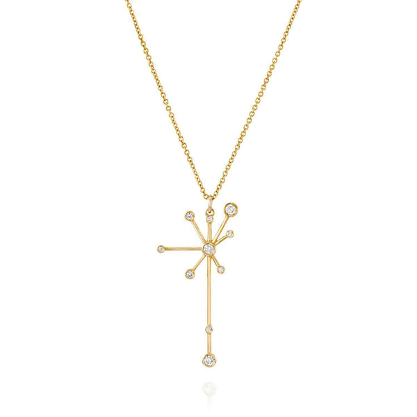 שרשרת קרני שמש משובצת יהלומים מעוצבת sunshine diamond necklace gold