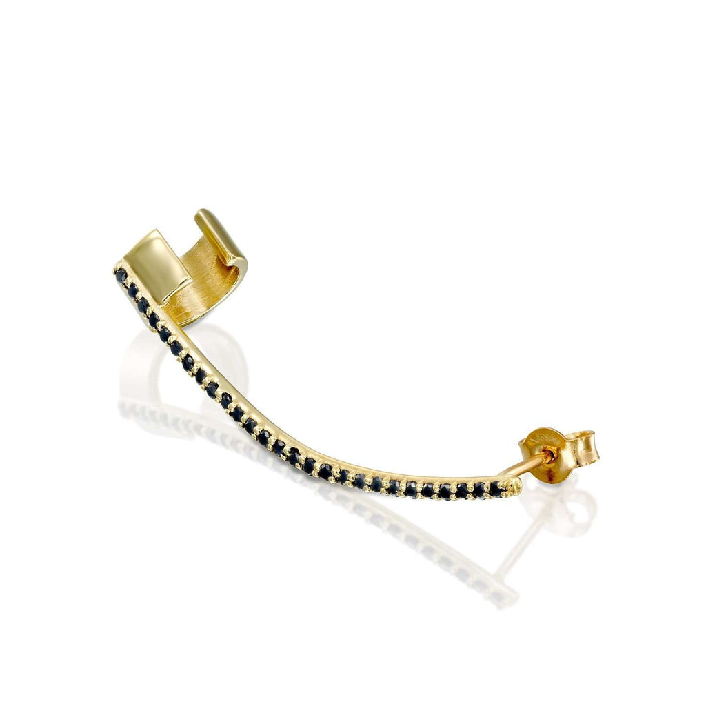 Rockstar black earring - levnaro - לבאנארו