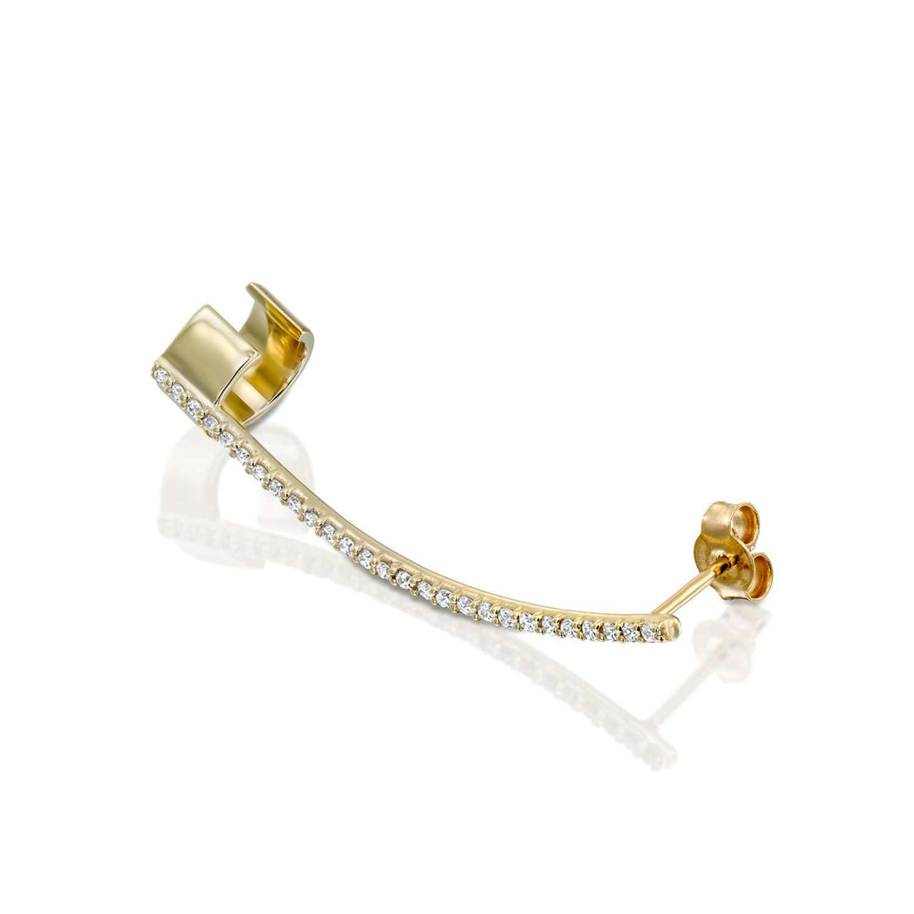 Rockstar white earring - levnaro - לבאנארו
