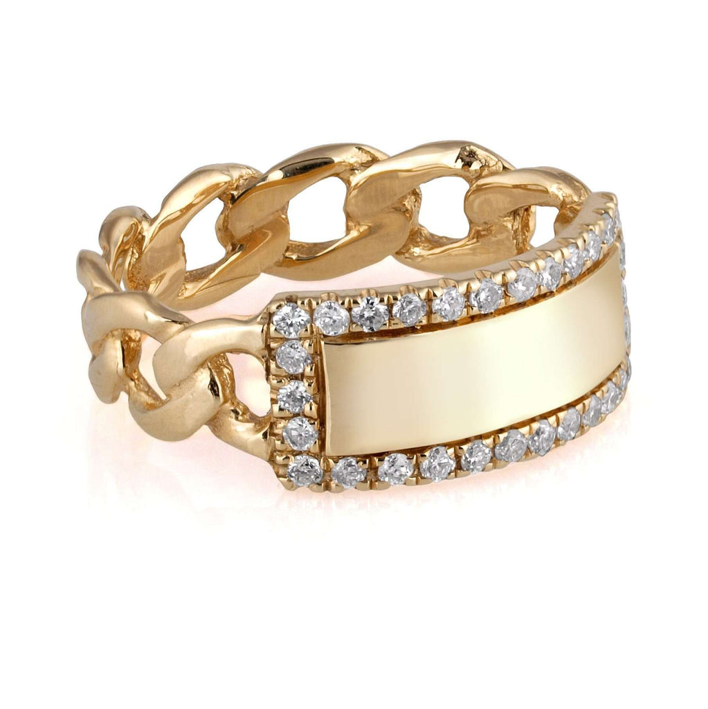 טבעת זהב גורמט משובצת יהלומים חותם מעוצבת gormet goldn ring diamond 