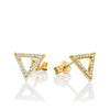 traingle diamond earings luxary gold עגילי יהלום משולש יוקרתי זהב