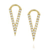 עגילי יהלום קונוס יחודיים מעוצבים זהב cone diamond earings uniqe design