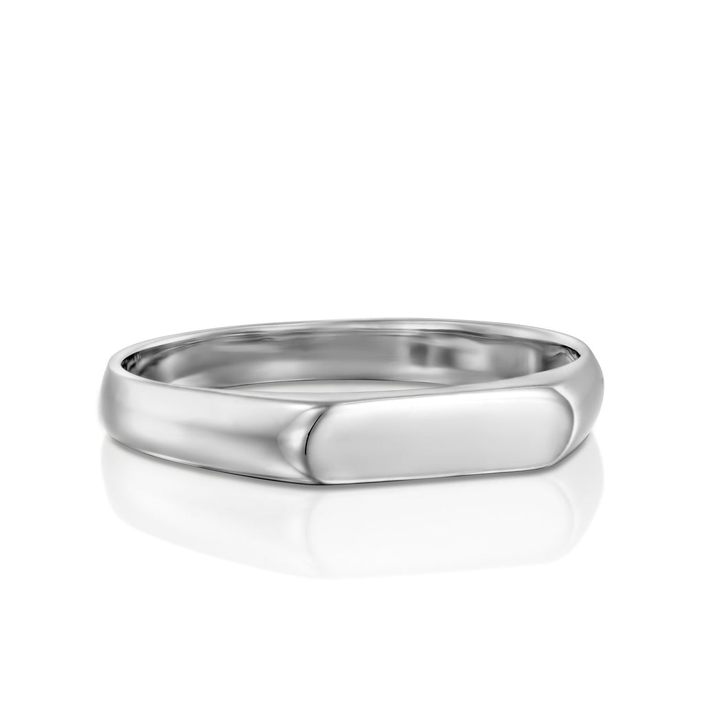 טבעת כסף זהב שטוחה מינימלית מסוגננת flat silver gold ring stylish