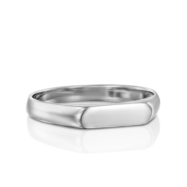 טבעת כסף זהב שטוחה מינימלית מסוגננת flat silver gold ring stylish