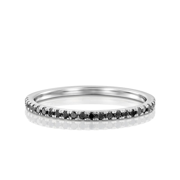 eternity diamond black ring טבעת איטרניטי יהלומים שחורים