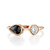 Luna black and white ring - levnaro - לבאנארו
