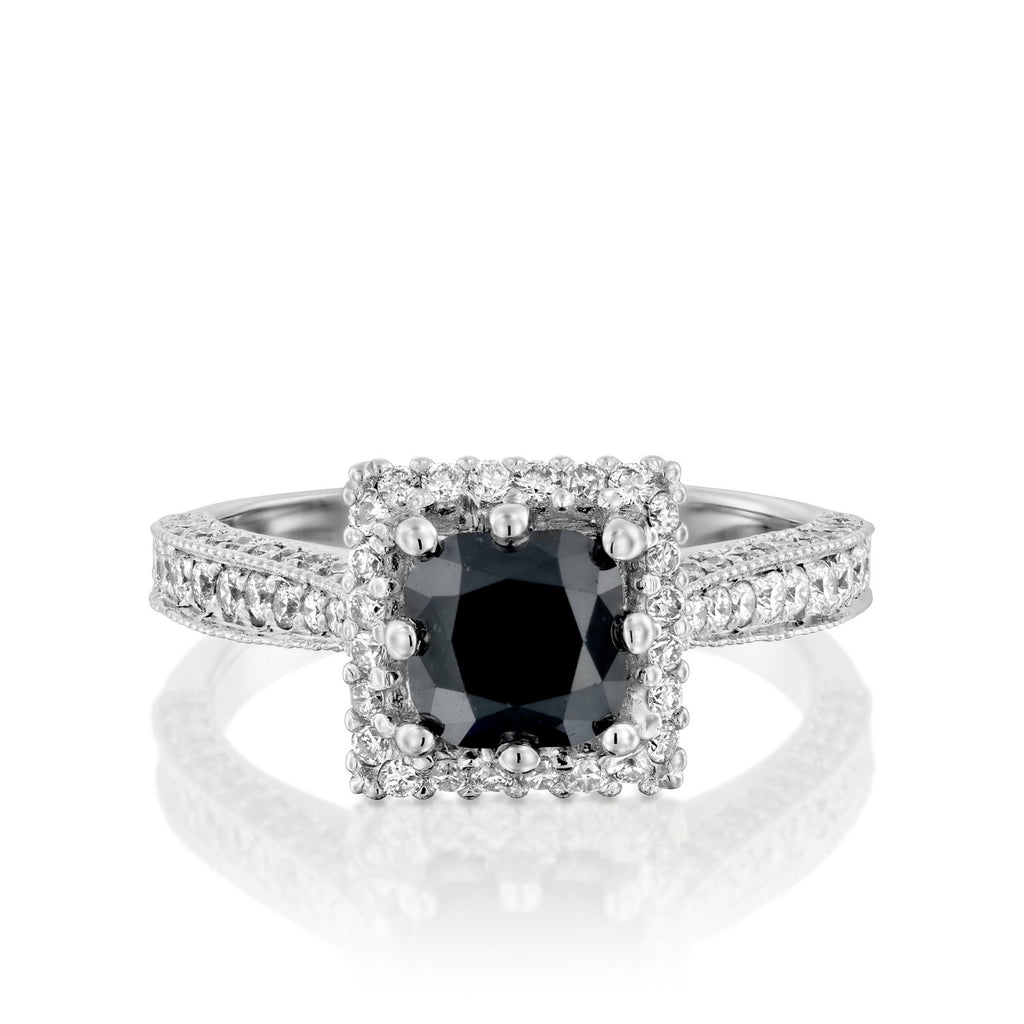 Black cushion ring - levnaro - לבאנארו
