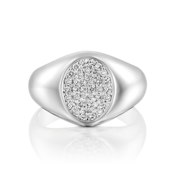 oval ring white gold elegant diamond טבעת יהלום אובל אלגנטית זהב לבן
