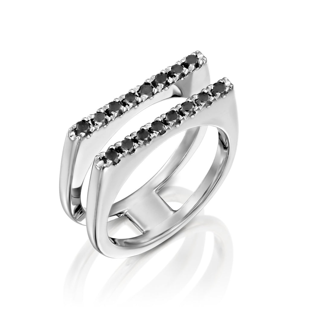 Linez - Heavy black ring - levnaro - לבאנארו
